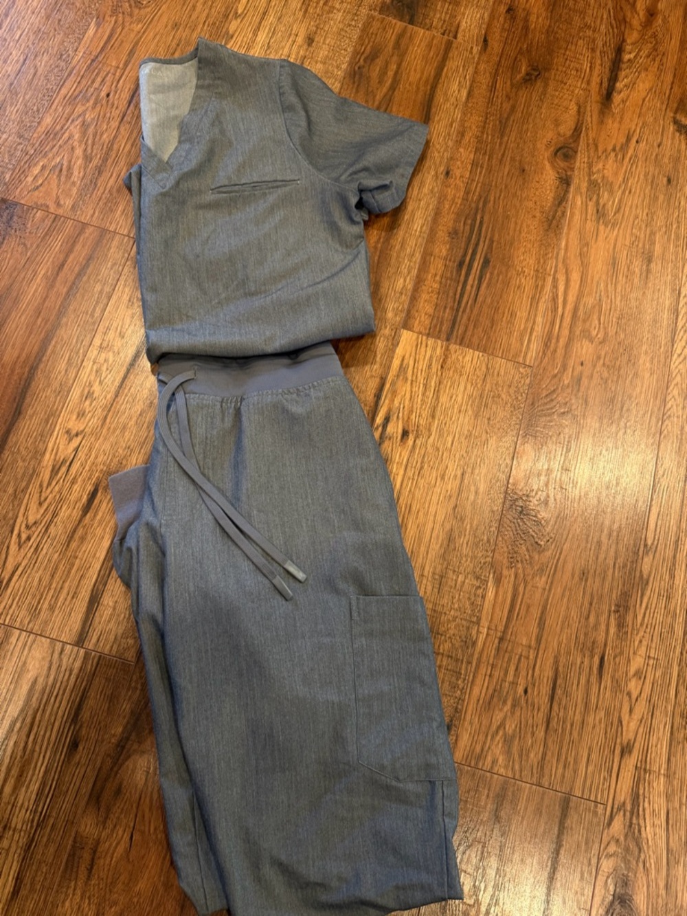 Women's Gray Mandala Scrub Set - Two-Piece Top & Pants